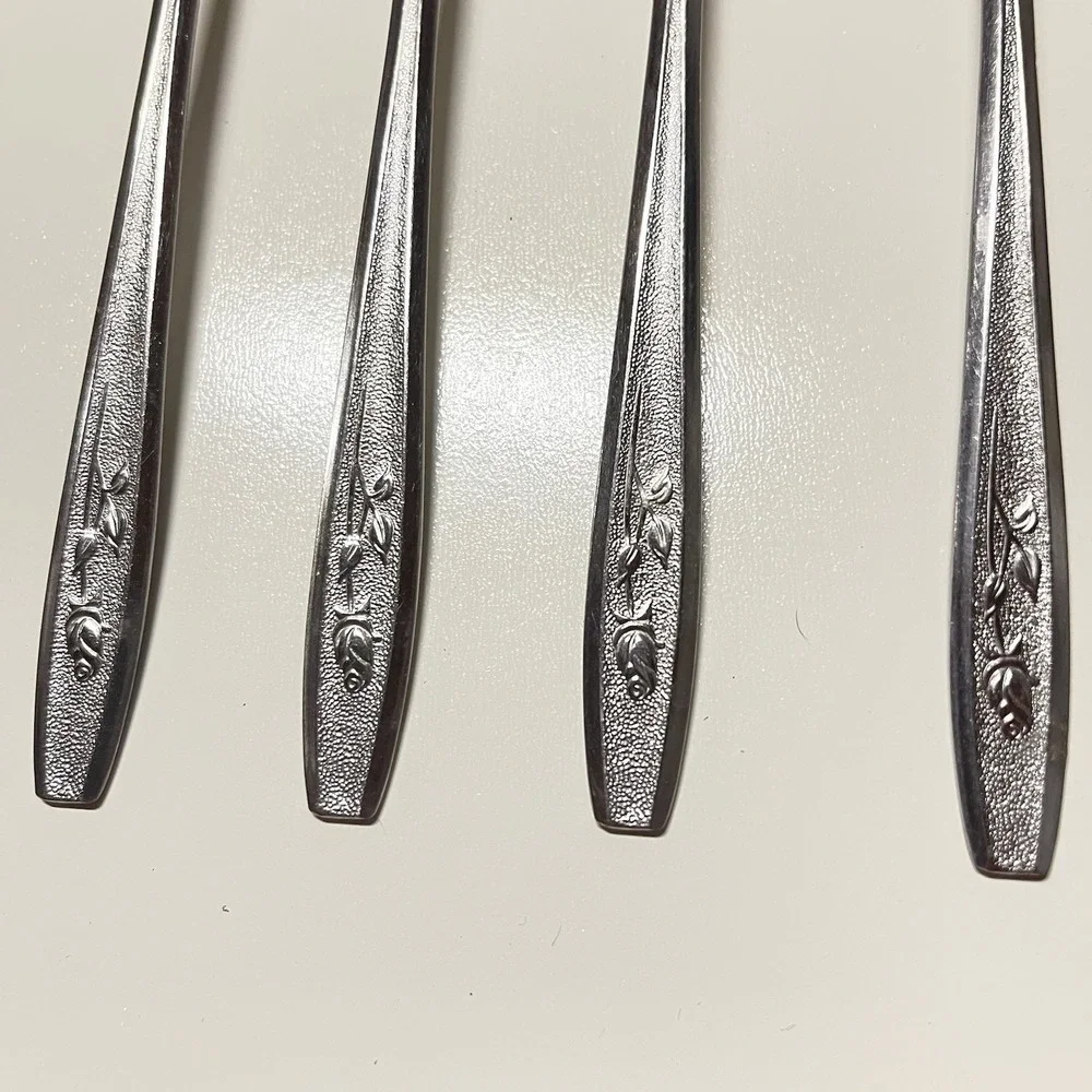 Simeon L & George H‎ Rogers Flatware Set Rose Floral Stainless Silver 26pc Good